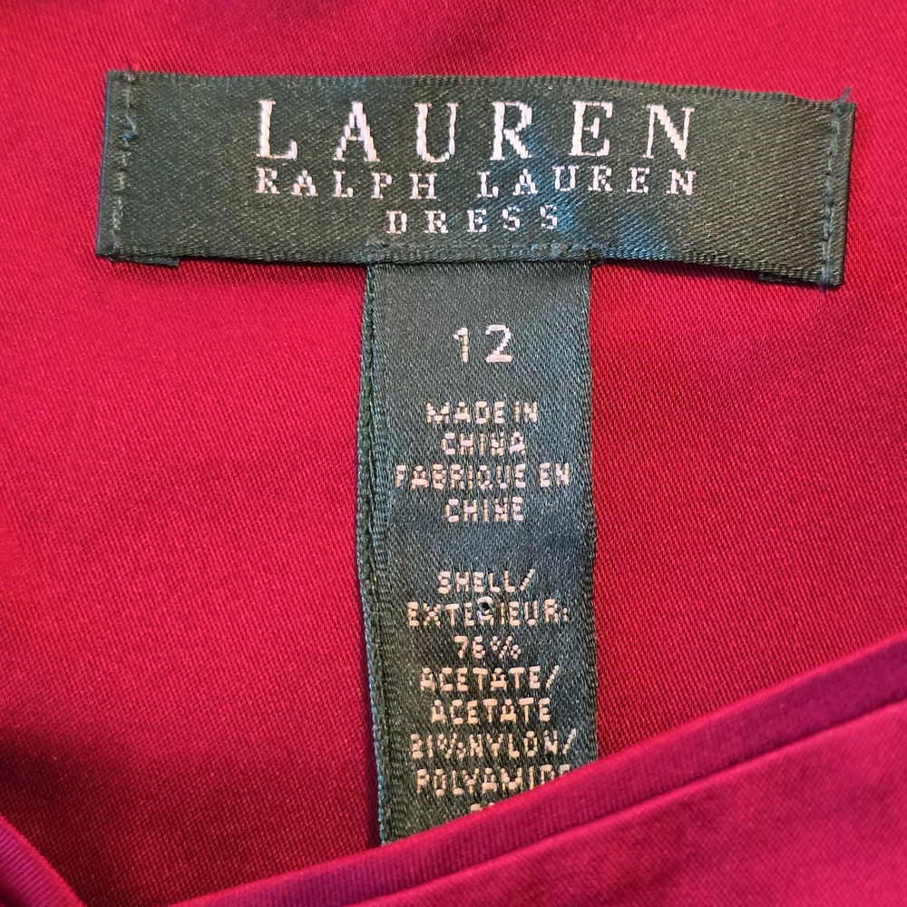 Ralph Lauren Deep Red Mini Dress With Sweetheart Neckline Formal Structured - Picture 3 of 7